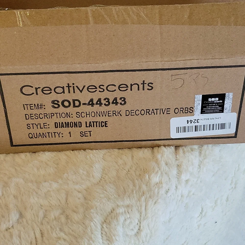 NWOT Creativescenst Schonwek Diamond Lattice Decorative Orbs Set of 3 OS - Picture 6 of 6